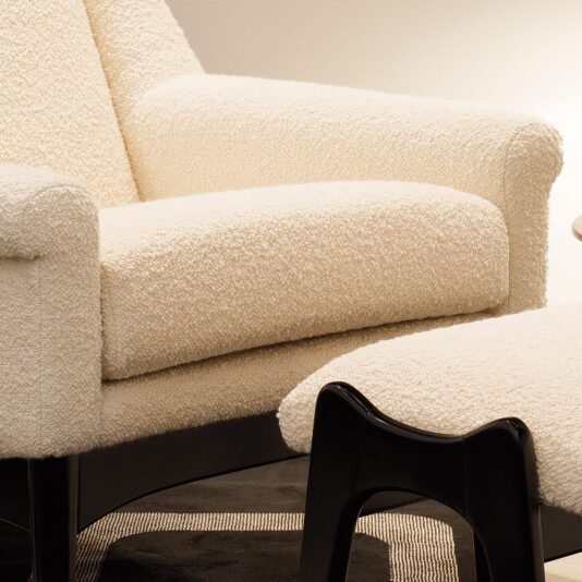 Exclusive Contemporary Italian Armchair And Footstool