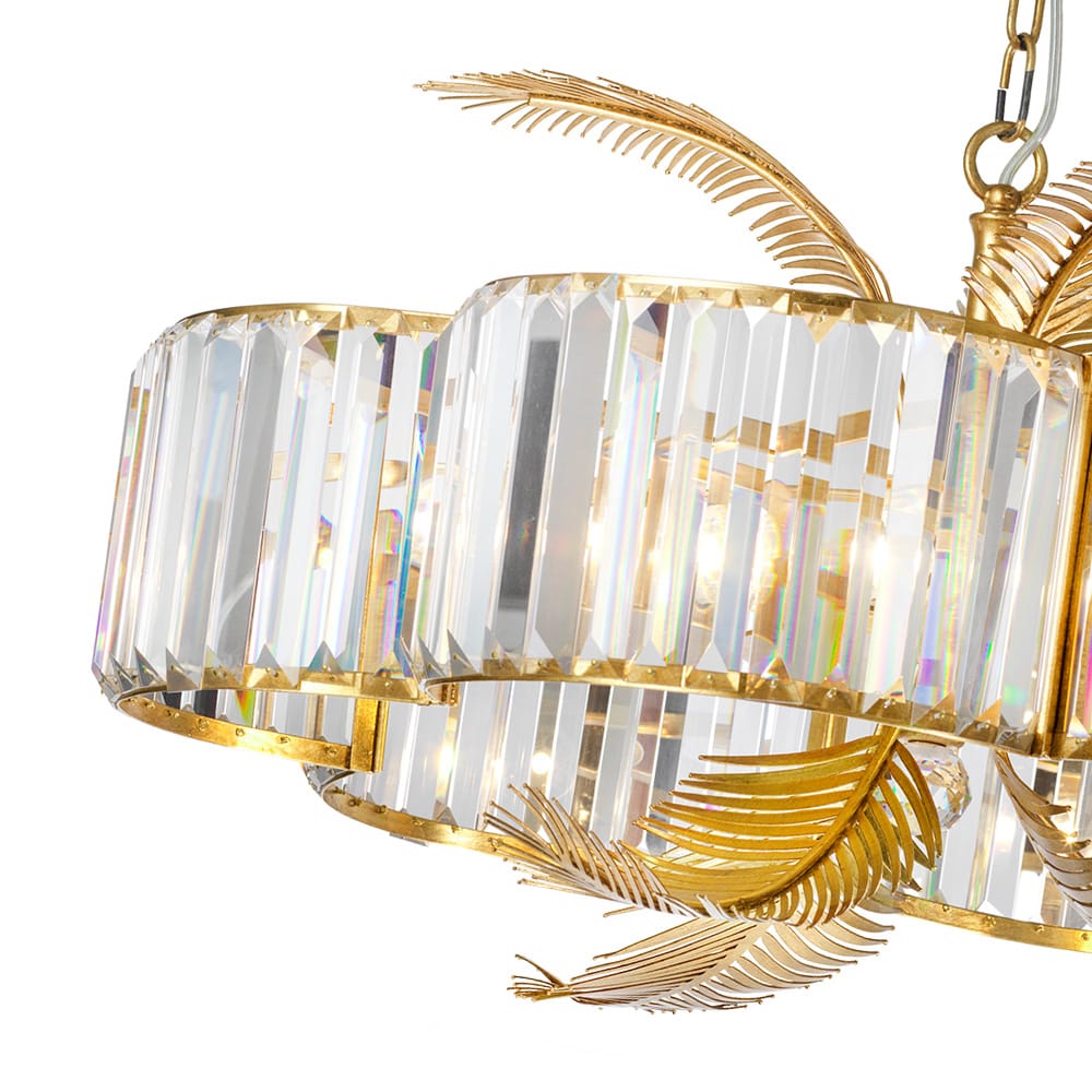 Exclusive Gold Leaf Italian Crystal Chandelier