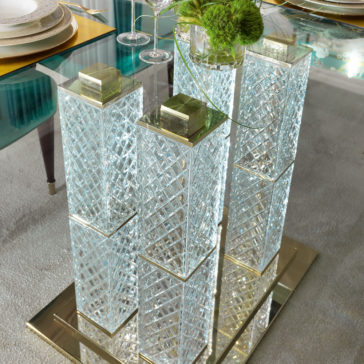 Exclusive High End Italian Cut Glass Dining Table And Chairs Set Exclusive High End Italian Cut Glass Dining Table And Chairs Set