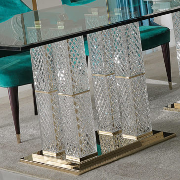 Exclusive High End Italian Cut Glass Dining Table And Chairs Set Exclusive High End Italian Cut Glass Dining Table And Chairs Set