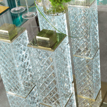 Exclusive High End Italian Cut Glass Dining Table And Chairs Set Exclusive High End Italian Cut Glass Dining Table And Chairs Set