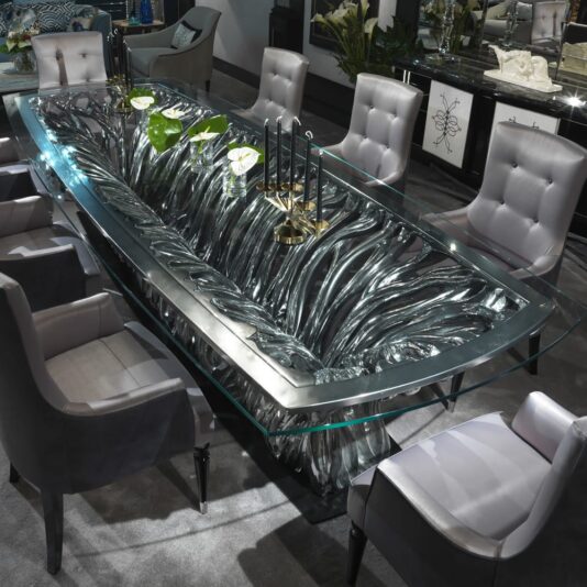 Exclusive High End Italian Statement Designer Glass Dining Set Exclusive High End Italian Statement Designer Glass Dining Set