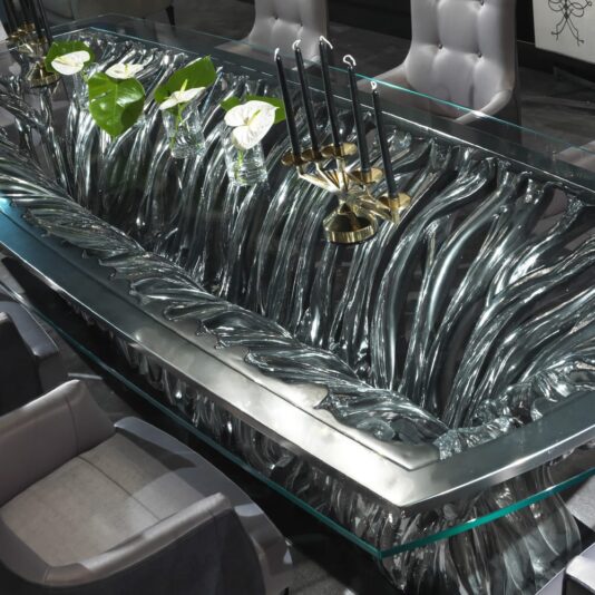 Exclusive High End Italian Statement Designer Glass Dining Set Exclusive High End Italian Statement Designer Glass Dining Set