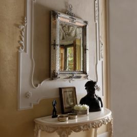Exclusive Italian Antiqued Silver Plate Mirror
