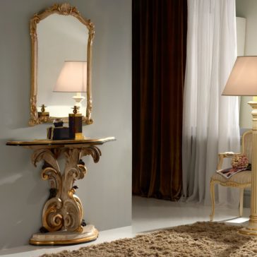 Italian Demi Lune Marble Effect Ornate Console Table And Mirror Italian Demi Lune Marble Effect Ornate Console Table And Mirror
