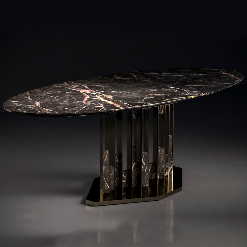 Exclusive Italian High End Oval Marble Dining Table