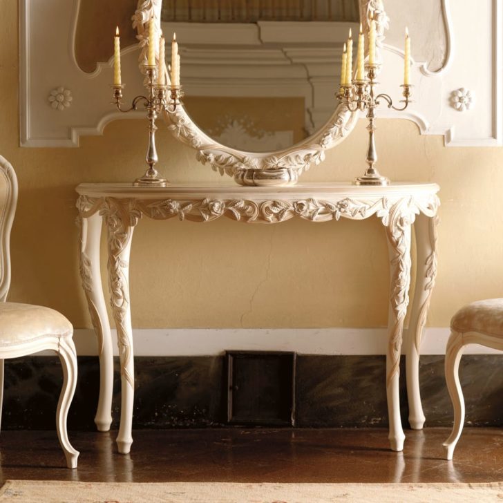 Exclusive Italian Ivory and Gold Console Table