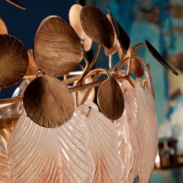 Exclusive Italian Murano Glass Leaves Designer Chandelier