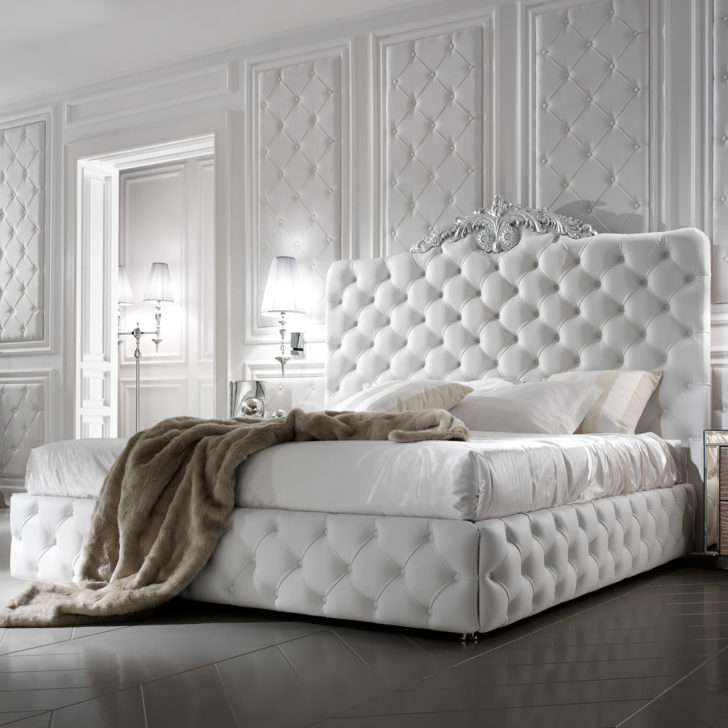 Exclusive Luxury Italian White Leather, White Leather Headboard Bedroom