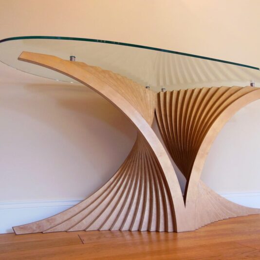 Exclusive Oval Ended Glass Designer Contemporary Console Table Exclusive Oval Ended Glass Designer Contemporary Console Table