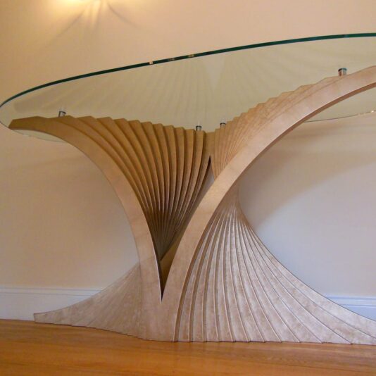 Exclusive Oval Ended Glass Designer Contemporary Console Table Exclusive Oval Ended Glass Designer Contemporary Console Table