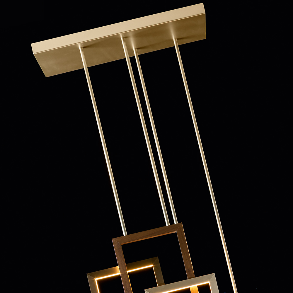Geometric Modern Italian Designer Vertical Chandelier