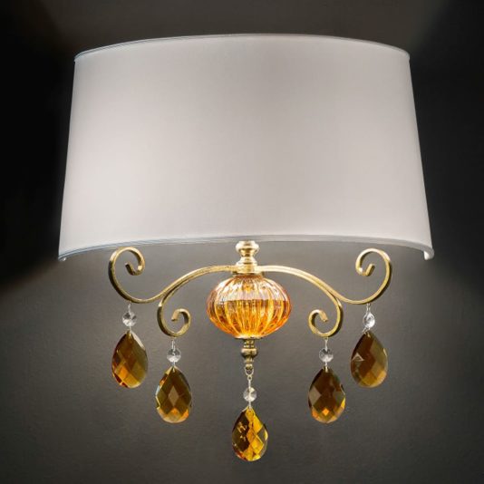 Glass Amber Pendant Wall Light
