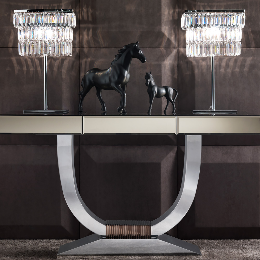Glass Pendant Contemporary Chrome Designer Italian Table Lamp