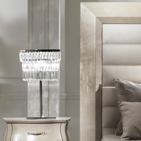 Glass Pendant Contemporary Chrome Designer Italian Table Lamp