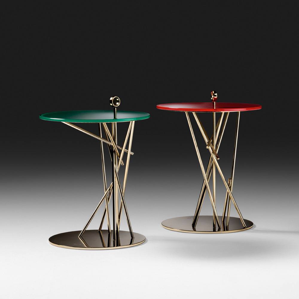 Gold Designer Modern Glass Side Table