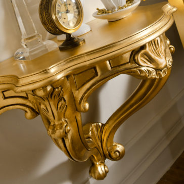 Gold Leaf Rococo Wall Fixing Bedside Table Gold Leaf Rococo Wall Fixing Bedside Table