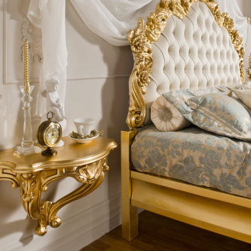 Gold Leaf Rococo Wall Fixing Bedside Table Gold Leaf Rococo Wall Fixing Bedside Table