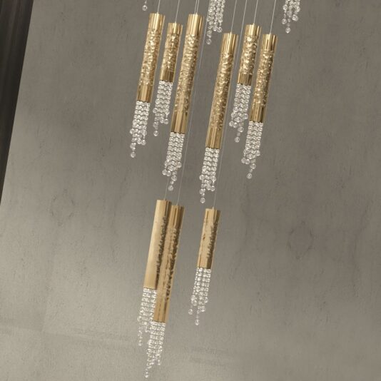 Gold Plated Contemporary Crystal Pendant Chandelier Gold Plated Contemporary Italian Crystal Pendant Chandelier