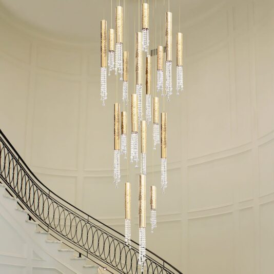 Gold Plated Contemporary Crystal Pendant Chandelier Gold Plated Contemporary Italian Crystal Pendant Chandelier