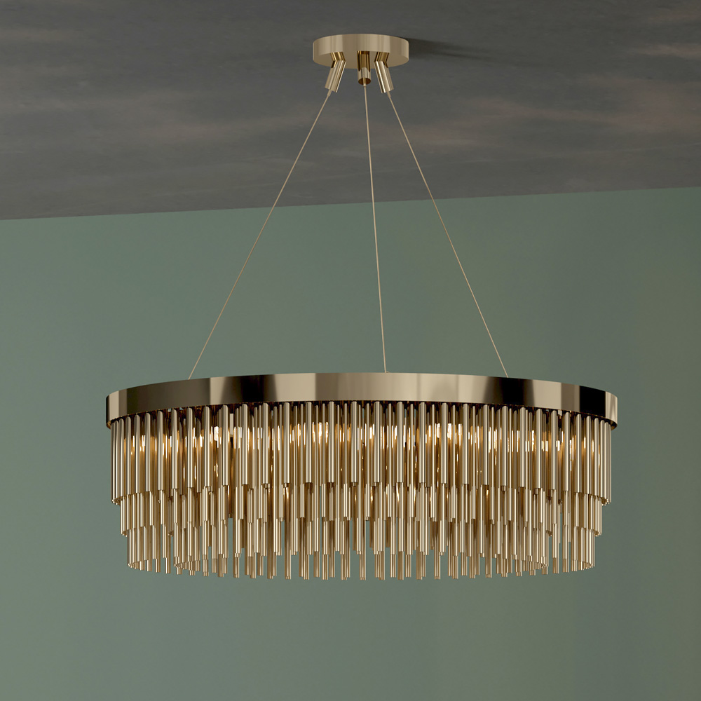 Gold Plated Designer Contemporary Chandelier