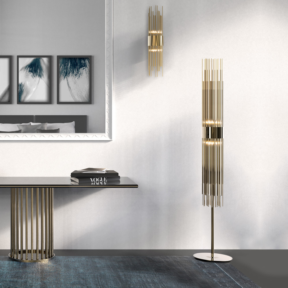 Gold Plated Designer Modern Floor Lamp