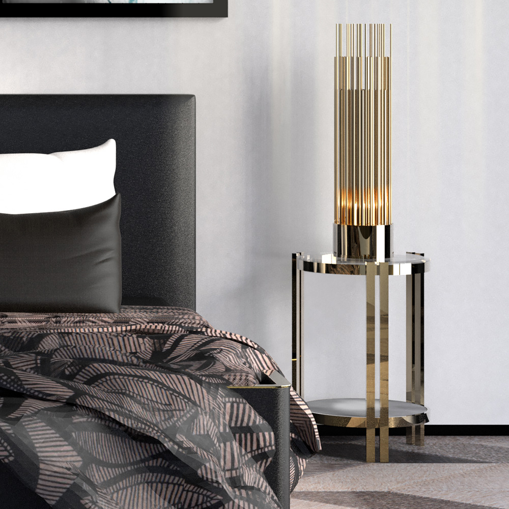 Accessories, Gold Plated Designer Modern Table Lamp