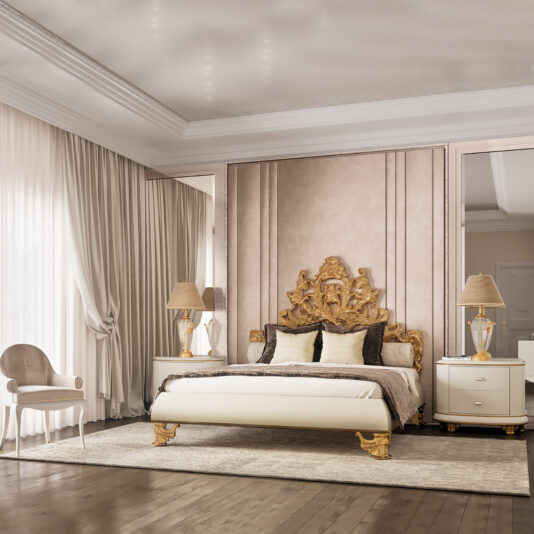 Luxurious Ornate Gold Leaf Bed Exclusive High End Ornate Gold Leaf Luxurious Bed
