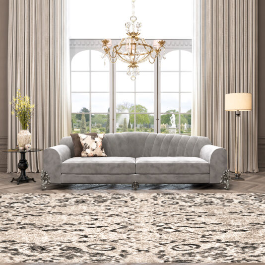 Large Elegant High End Modern Grey Sofa