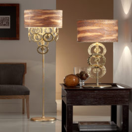 Handmade Gold Glass Italian Floor Lamp