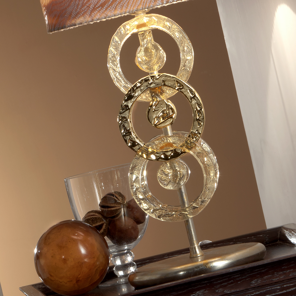 Luxury Hand-made Gold Glass Italian Table Lamp