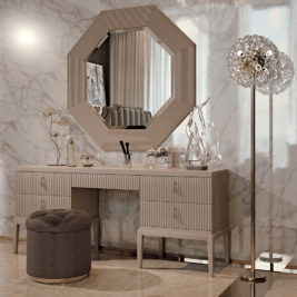 Art Deco Inspired Designer Italian Octagonal Mirror
