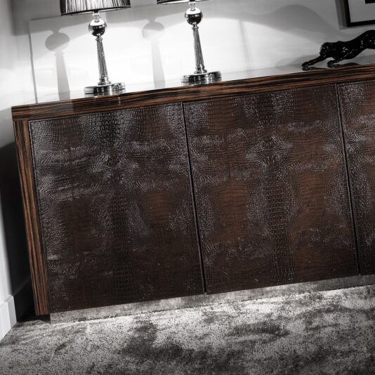 High End Embossed Leather Veneered Buffet High End Alligator Embossed Leather Veneered Buffet