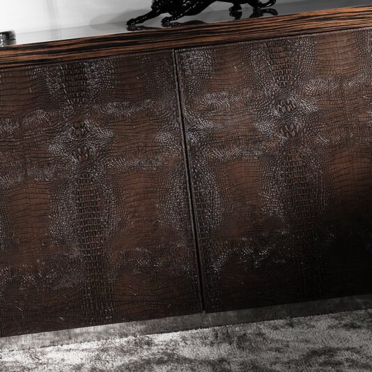 High End Embossed Leather Veneered Buffet High End Alligator Embossed Leather Veneered Buffet