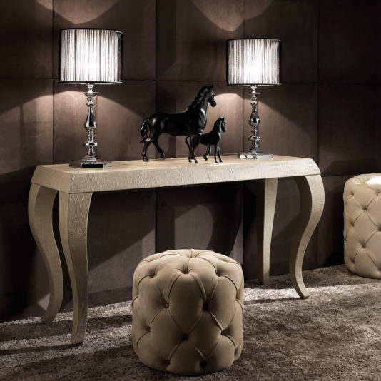 High End Embossed Pattern Leather Console