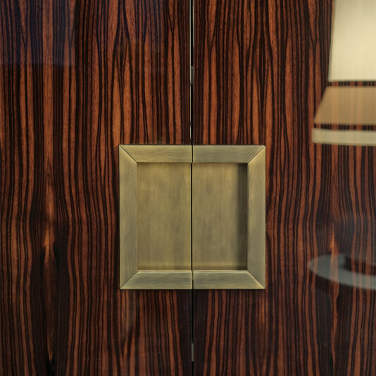 Italian Designer High End Ebony Veneer Cabinet