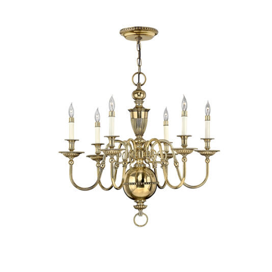 High End Classic 6 Arm Brass Chandelier High End Classic 6 Arm Brass Chandelier