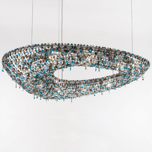 High End Contemporary Crystal Chandelier High end Contemporary Blue Crystal Chandelier