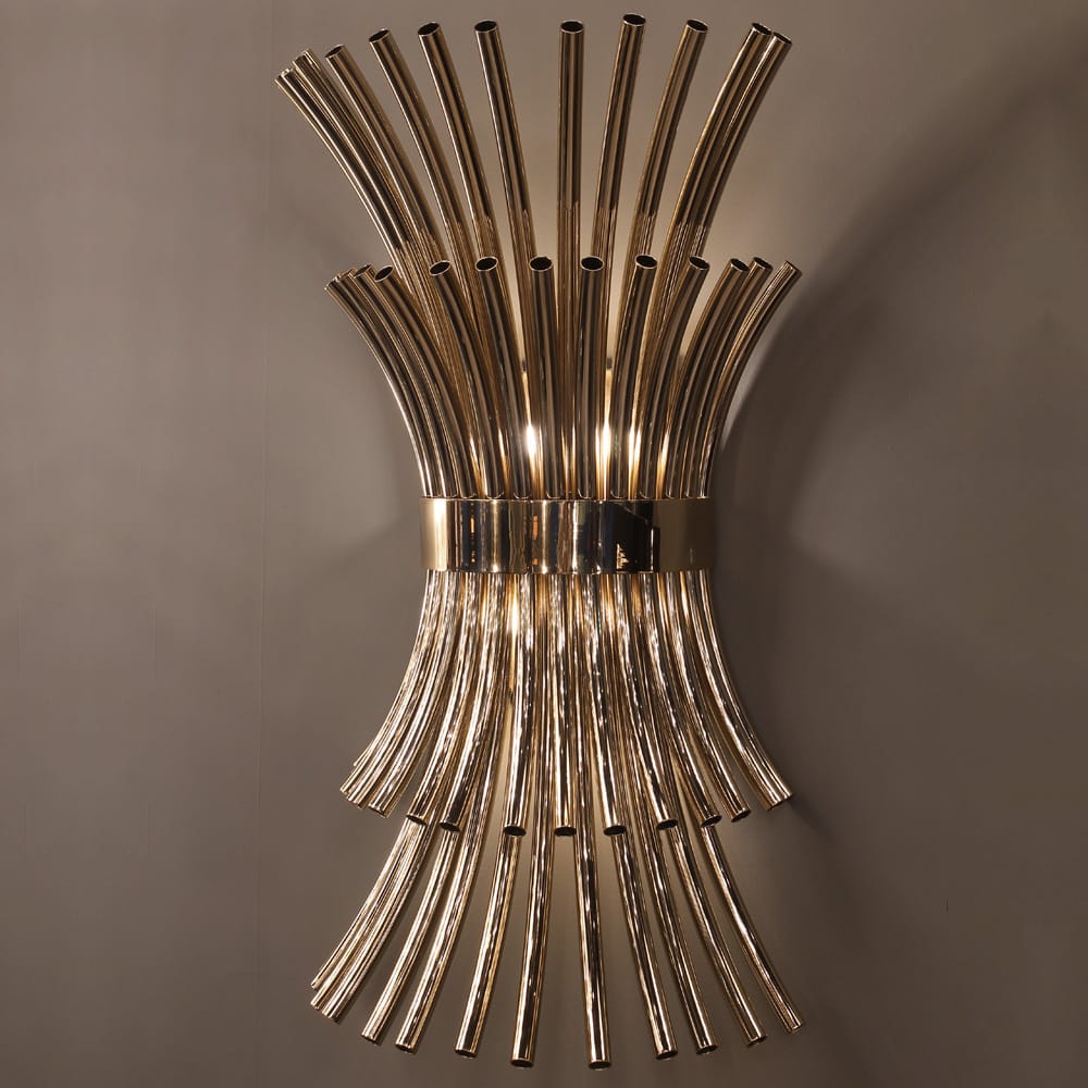 High End Contemporary Gold Plated Large Designer Wall Light