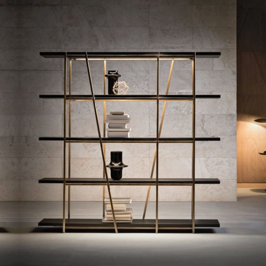 Italian Ebony Bronze Designer Display Shelf