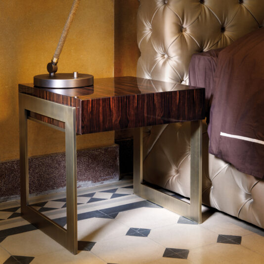 High End Contemporary Macassar Bedside Table