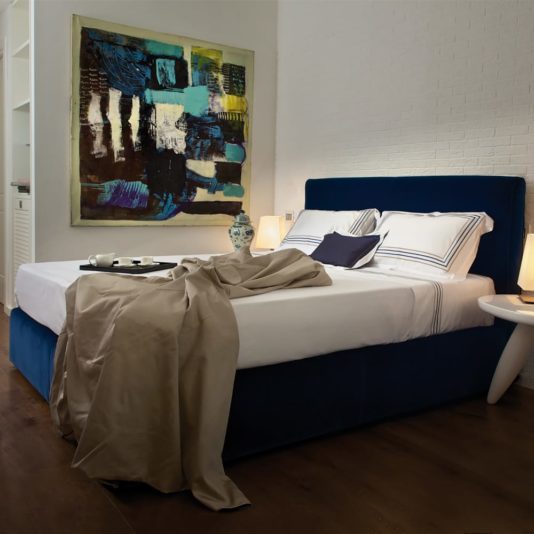 High End Contemporary Velvet Upholstered Bed