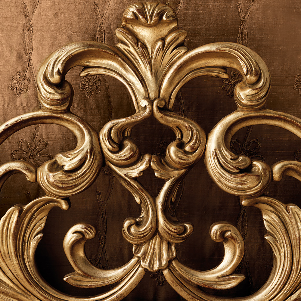 High End Designer Gold Rococo Headboard
