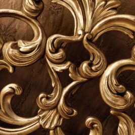 High End Designer Gold Rococo Bed