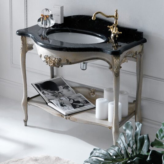 High End Designer Italian Marble Bathroom Classic Vanity Console High End Designer Italian Marble Bathroom Classic Vanity Console