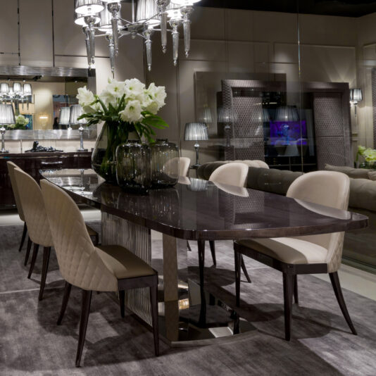 High End Designer Italian Quilted Leather Walnut Dining Chair High End Designer Italian Quilted Leather Walnut Dining Chair