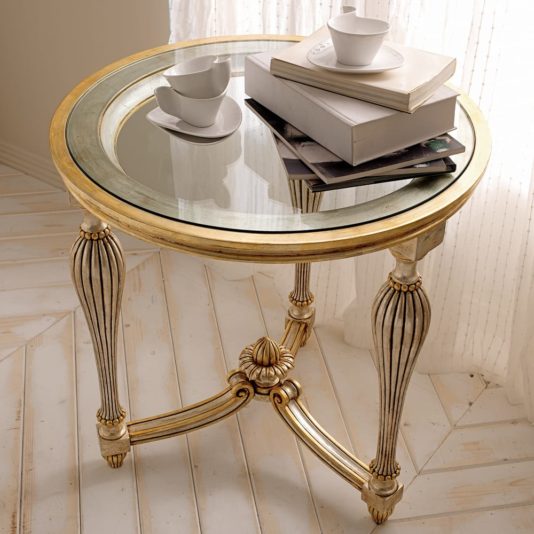 High End Designer Italian Round Glass Side Table