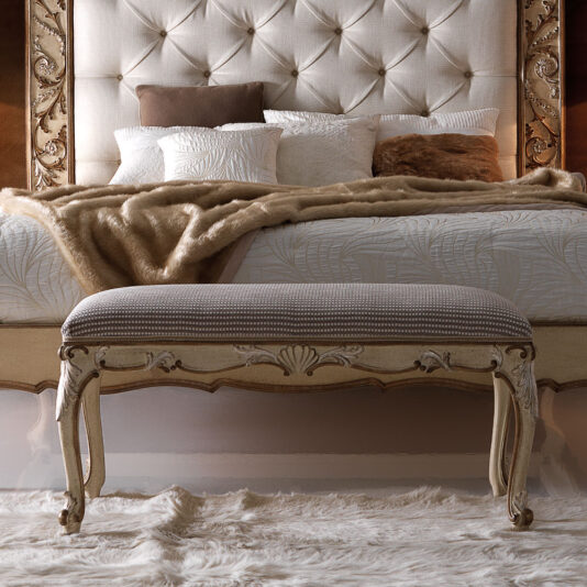 High End Designer Italian Upholstered Small Bench High End Designer Italian Upholstered Small Bench