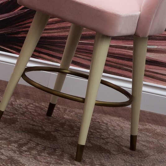 High End Designer Velvet Bar Chair