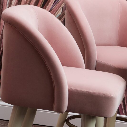 High End Designer Velvet Bar Chair